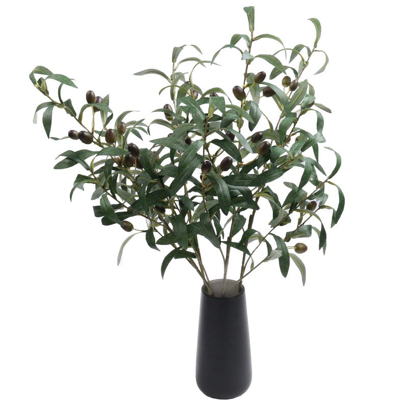 SHACOS 4 PCS 28 inch Artificial Olive Branches for Vases Greenery Olive Stems Faux Tree Branch Twig for Home Wedding Shop Office Garden Decor DIY Floral Crafts - Image 2
